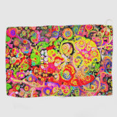 Serviette De Golf Crâne fleuri (Horizontal)