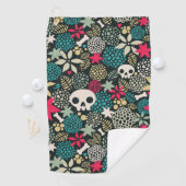 Serviette De Golf Crâne fleuri (En situation)