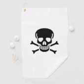 Serviette de golf crâne noir blanc (En situation)