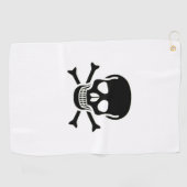 Serviette de golf crâne noir blanc (Horizontal)