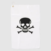 Serviette de golf crâne noir blanc (Devant)