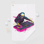 Serviette De Golf Crâne rave - EDM Party Skeleton DJ (En situation)