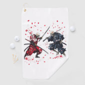 Serviette De Golf Crâne Samurai Duel (En situation)
