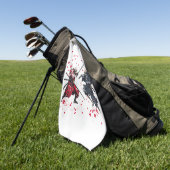 Serviette De Golf Crâne Samurai Duel (Vert)