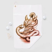 Serviette De Golf Crâne - Tête diabolique avec serpent (En situation)