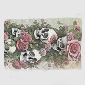 Serviette De Golf Crânes et Roses (Horizontal)
