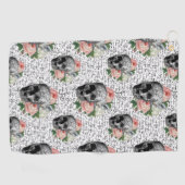 Serviette De Golf Crânes et roses roses (Horizontal)