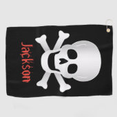 Serviette De Golf Crânes Et Traverses (Horizontal)