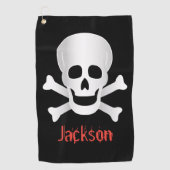 Serviette De Golf Crânes Et Traverses (Devant)