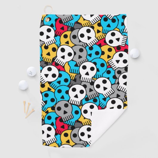 Serviette De Golf crânes multicolores (En situation)