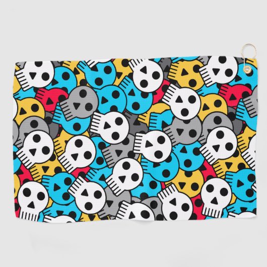 Serviette De Golf crânes multicolores (Horizontal)