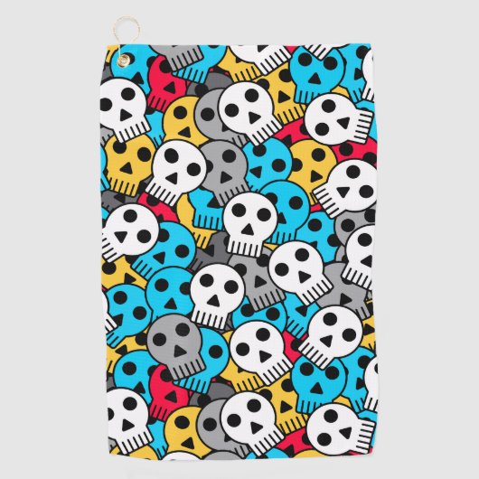 Serviette De Golf crânes multicolores (Devant)