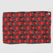 Serviette De Golf Crânes rouges et série Tournesol Conception 1 (Horizontal)