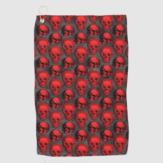 Serviette De Golf Crânes rouges et série Tournesol Conception 1 (Devant)