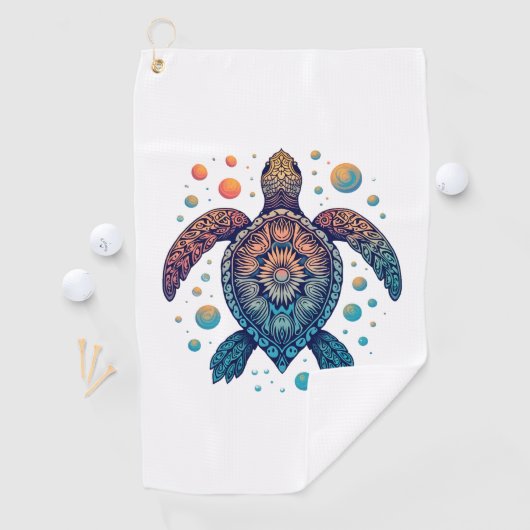Serviette De Golf Cravate Hawaiian Sea Turtle-Dye Hawaii Vacances Pl (En situation)