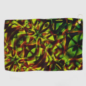 Serviette De Golf Cravates déformés de rubans verts brûlés (Horizontal)