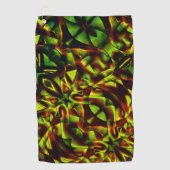 Serviette De Golf Cravates déformés de rubans verts brûlés (Devant)