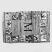 Serviette De Golf Create Your Custom Photo Collage Rustic Farmhouse (Horizontal)