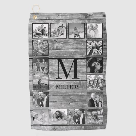 Serviette De Golf Create Your Custom Photo Collage Rustic Farmhouse (Devant)