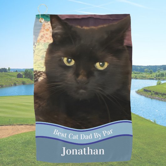 Serviette De Golf Create Your Own Cat Dad Custom Photo Golf Towel