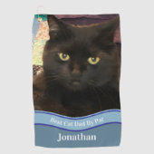 Serviette De Golf Create Your Own Cat Dad Custom Photo Golf Towel (Devant)