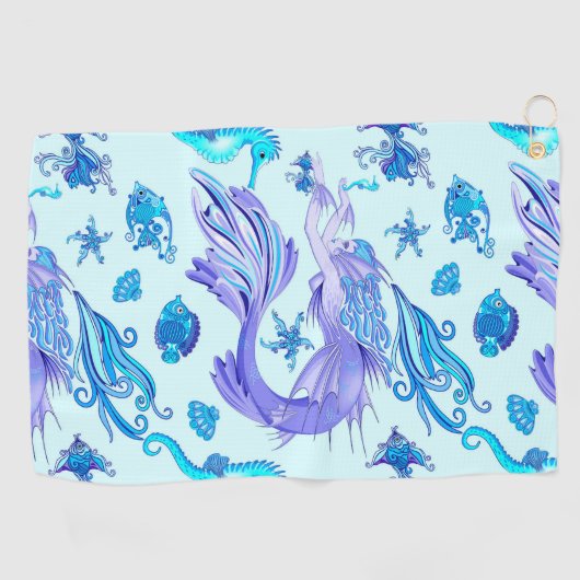 Serviette De Golf Créature de la fée mauve de sirène (Horizontal)
