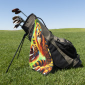 Serviette De Golf Créature du lion (Vert)