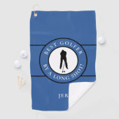 Serviette De Golf Créer Fun Golfeur Moderne Pro Monogramme Bleu (En situation)