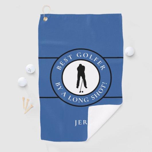 Serviette De Golf Créer Fun Golfeur Moderne Pro Monogramme Bleu (En situation)