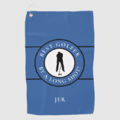 Serviette De Golf Créer Fun Golfeur Moderne Pro Monogramme Bleu (Devant)