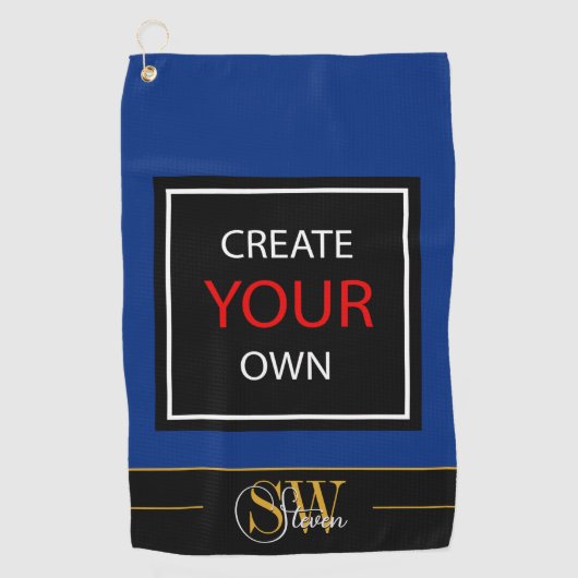 Serviette De Golf Créez votre propre bleu marine - monogrammed / Per (Devant)
