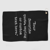 Serviette De Golf Créez Votre Propre Citation (Horizontal)