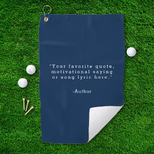 Serviette De Golf Créez Votre Propre Citation