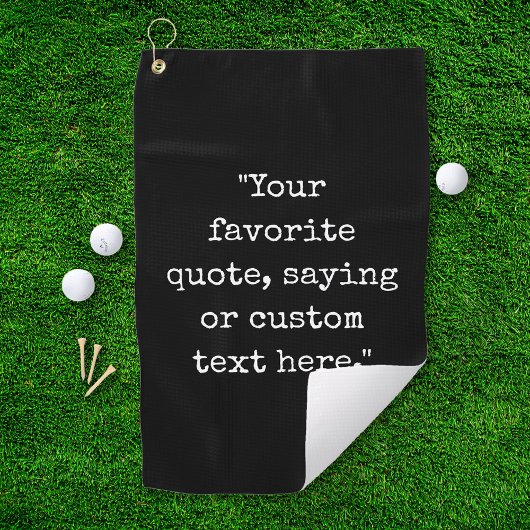Serviette De Golf Créez Votre Propre Citation