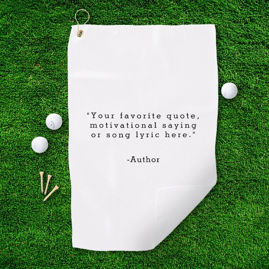 Serviette De Golf Créez Votre Propre Citation