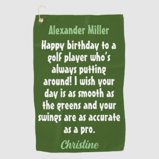 Serviette De Golf Créez votre propre Golfeur Anniversaire Nom person