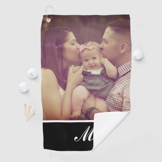 Serviette De Golf Créez votre propre monogramme photo initial (En situation)