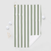 Serviette De Golf Créez votre propre Motif à rayures blanches Sage G (En situation)