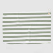 Serviette De Golf Créez votre propre Motif à rayures blanches Sage G (Horizontal)