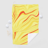 Serviette De Golf Crème mangue avec trait rouge ou corail courbé (En situation)