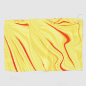 Serviette De Golf Crème mangue avec trait rouge ou corail courbé (Horizontal)