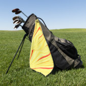 Serviette De Golf Crème mangue avec trait rouge ou corail courbé (Vert)