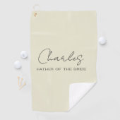 Serviette De Golf Crème personnalisée père de la mariée (En situation)