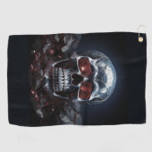 Serviette De Golf Cristal crâne avec Ruby Red Eyes Golf Serviette (Horizontal)