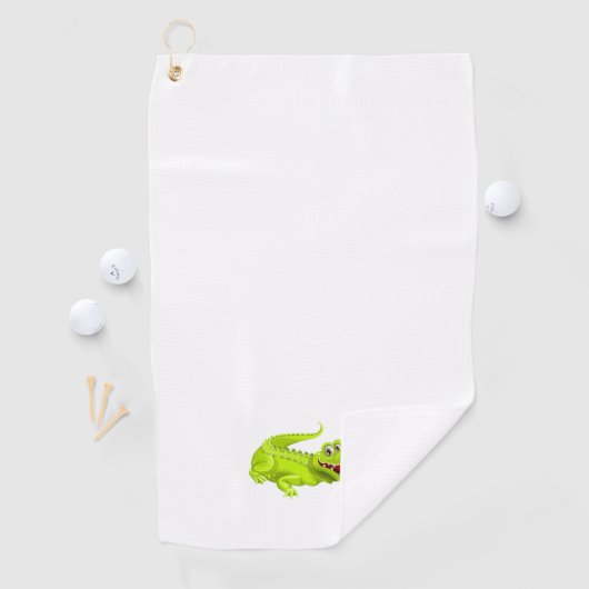 Serviette De Golf Crocodile sur blanc (En situation)