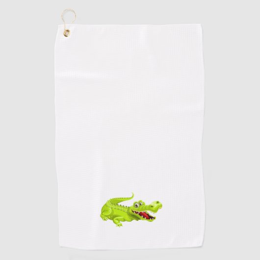 Serviette De Golf Crocodile sur blanc (Devant)