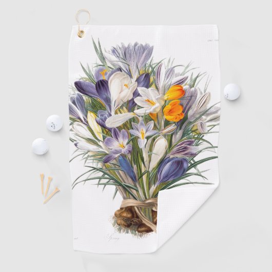 Serviette De Golf Crocus Spring Flower Botanique Floral Art (En situation)