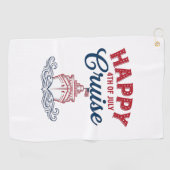 Serviette De Golf Croisière joyeuse du 4 juillet, conception de navi (Horizontal)