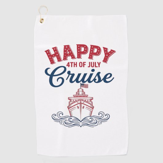 Serviette De Golf Croisière joyeuse du 4 juillet, conception de navi (Devant)