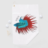 Serviette De Golf Crowntail betta fish dessin animé (En situation)